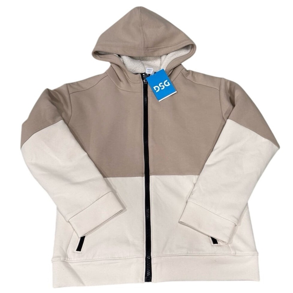 DSG Sport Fleece Sherpa Jacket Boys Medium Khaki/Light Sand. NWT MSRP $60